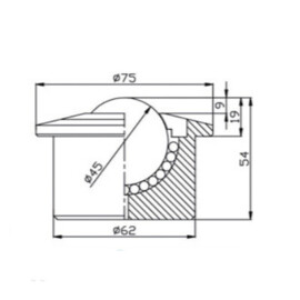 Ball Transfer Unit, 45 mm, with flange, for heavy load